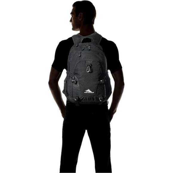 Black Outdoor Loop Backpack, Travel, or Work Bookbag with Tablet Sleeve Bags - Picture 3 of 6